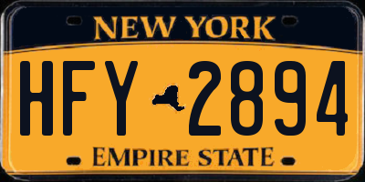 NY license plate HFY2894