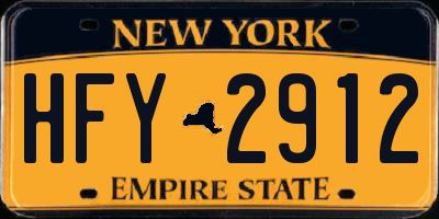 NY license plate HFY2912