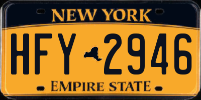 NY license plate HFY2946