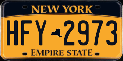 NY license plate HFY2973