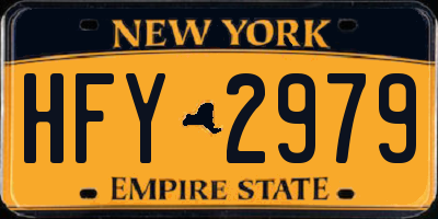 NY license plate HFY2979