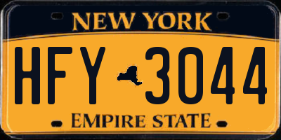 NY license plate HFY3044
