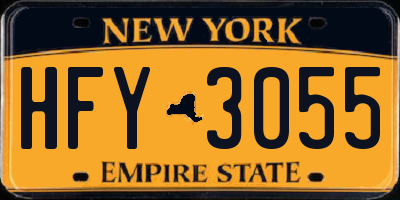 NY license plate HFY3055