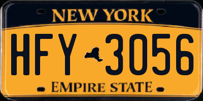 NY license plate HFY3056