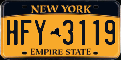 NY license plate HFY3119