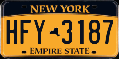 NY license plate HFY3187