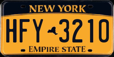 NY license plate HFY3210