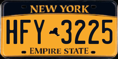 NY license plate HFY3225