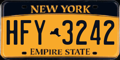 NY license plate HFY3242