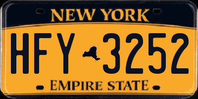 NY license plate HFY3252