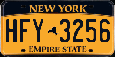 NY license plate HFY3256