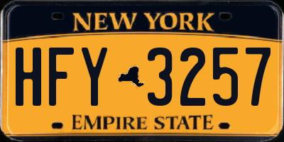 NY license plate HFY3257