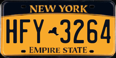 NY license plate HFY3264