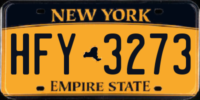 NY license plate HFY3273