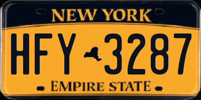 NY license plate HFY3287