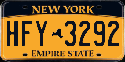 NY license plate HFY3292