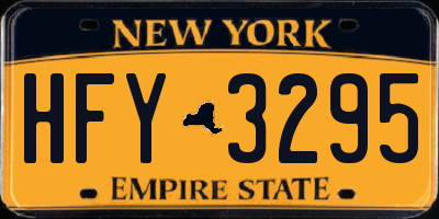 NY license plate HFY3295