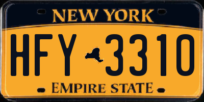 NY license plate HFY3310