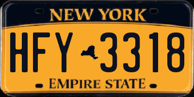 NY license plate HFY3318
