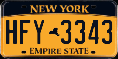 NY license plate HFY3343