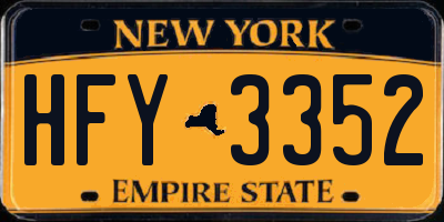 NY license plate HFY3352