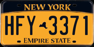 NY license plate HFY3371