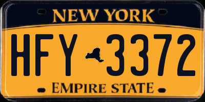 NY license plate HFY3372