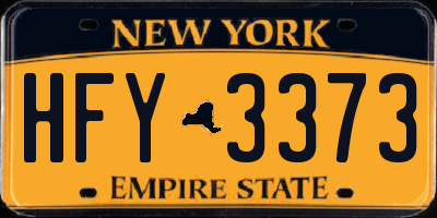 NY license plate HFY3373