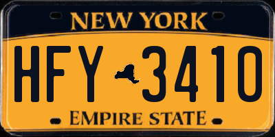 NY license plate HFY3410