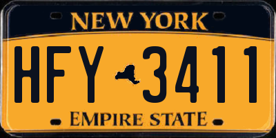 NY license plate HFY3411