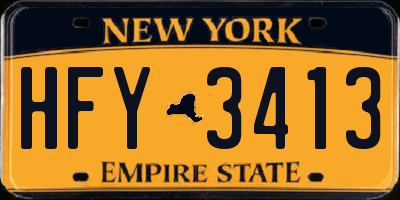 NY license plate HFY3413