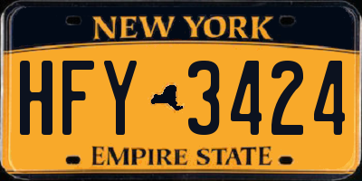 NY license plate HFY3424