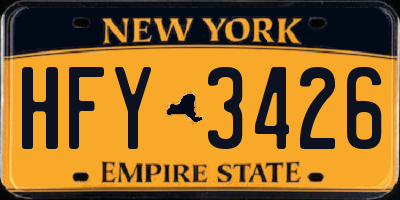 NY license plate HFY3426