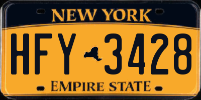 NY license plate HFY3428