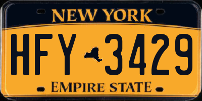 NY license plate HFY3429