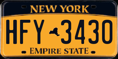 NY license plate HFY3430