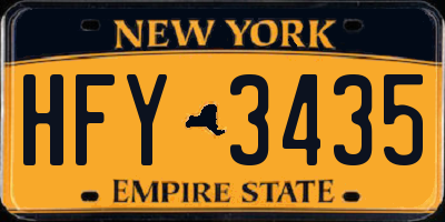 NY license plate HFY3435