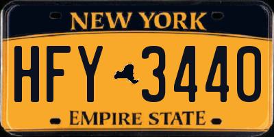 NY license plate HFY3440
