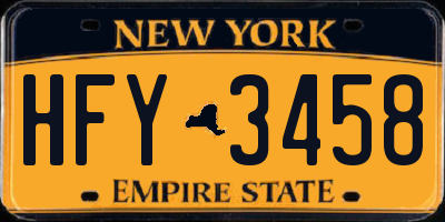 NY license plate HFY3458
