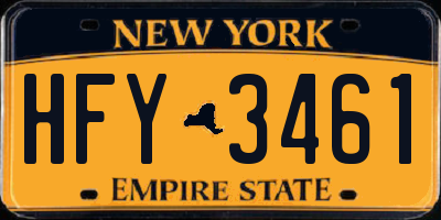 NY license plate HFY3461