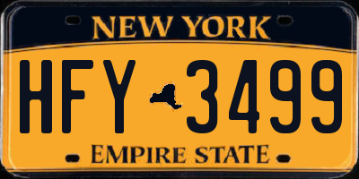 NY license plate HFY3499