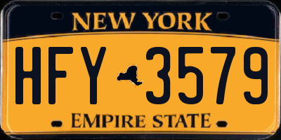 NY license plate HFY3579