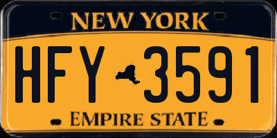 NY license plate HFY3591