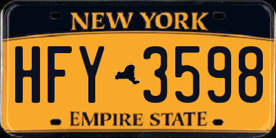 NY license plate HFY3598