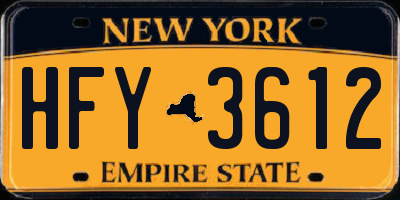 NY license plate HFY3612
