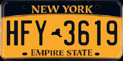 NY license plate HFY3619