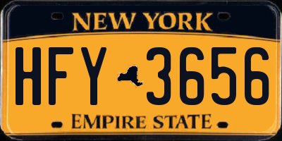 NY license plate HFY3656