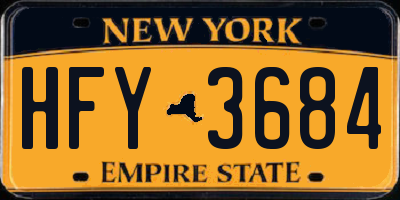 NY license plate HFY3684