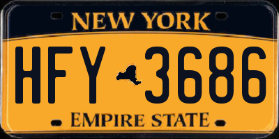 NY license plate HFY3686