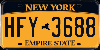 NY license plate HFY3688